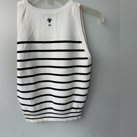 Christian Dior Silk/Cotton Striped Vest (US 8) - Picture 8 of 13